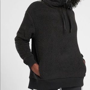 Athleta Black Talus Sherpa Half-Zip Pullover